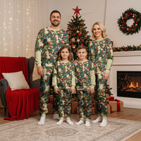 New Zealand Christmas Pajama Set Romantic Tui Birds on Pohutukawa - Ivory - Polynesian Pride