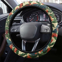 New Zealand Christmas Steering Wheel Cover Romantic Tui Birds on Pohutukawa - Ivory LT7 - Polynesian Pride