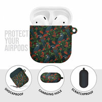 New Zealand Christmas AirPods Case Romantic Tui Birds on Pohutukawa - Cobalt LT7 - Polynesian Pride
