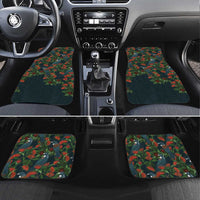 New Zealand Christmas Car Mats Romantic Tui Birds on Pohutukawa - Cobalt LT7 Set 4pcs Cobalt - Polynesian Pride