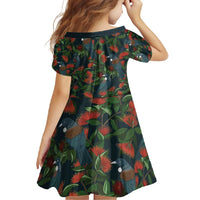 New Zealand Christmas Family Matching Summer Maxi Dress and Hawaiian Shirt Romantic Tui Birds on Pohutukawa - Cobalt LT7 - Polynesian Pride