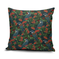 New Zealand Christmas Pillow Cover Romantic Tui Birds on Pohutukawa - Cobalt LT7 Cobalt - Polynesian Pride