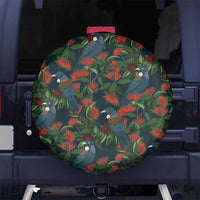 New Zealand Christmas Spare Tire Cover Romantic Tui Birds on Pohutukawa - Cobalt LT7 No hole Cobalt - Polynesian Pride