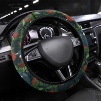 New Zealand Christmas Steering Wheel Cover Romantic Tui Birds on Pohutukawa - Cobalt LT7 Universal Fit Cobalt - Polynesian Pride