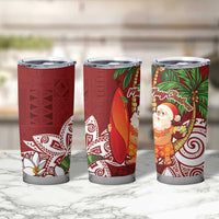 Polynesian Tumbler Cup Tropical Santa - Plumeria Red Vintage LT7 - Polynesian Pride