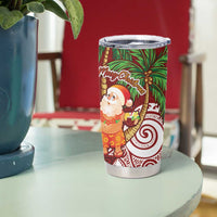 Polynesian Tumbler Cup Tropical Santa - Plumeria Red Vintage LT7 - Polynesian Pride