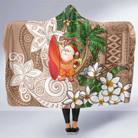 Polynesian Hooded Blanket Tropical Santa - Plumeria Beige Vintage LT7 One Size Beige - Polynesian Pride