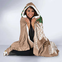 Polynesian Hooded Blanket Tropical Santa - Plumeria Beige Vintage LT7 - Polynesian Pride