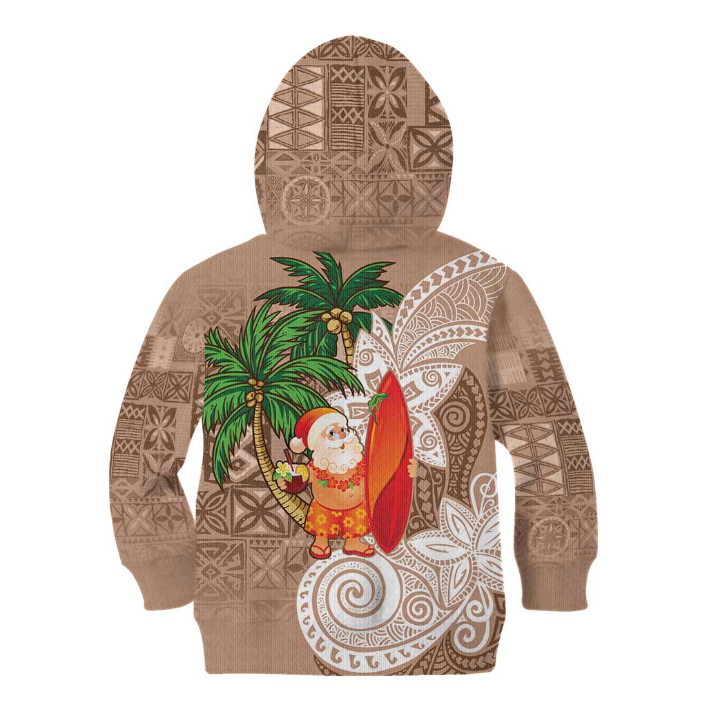 Polynesian Kid Hoodie Tropical Santa - Plumeria Beige Vintage LT7 - Polynesian Pride