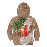 Polynesian Kid Hoodie Tropical Santa - Plumeria Beige Vintage LT7 - Polynesian Pride