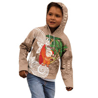 Polynesian Kid Hoodie Tropical Santa - Plumeria Beige Vintage LT7 - Polynesian Pride