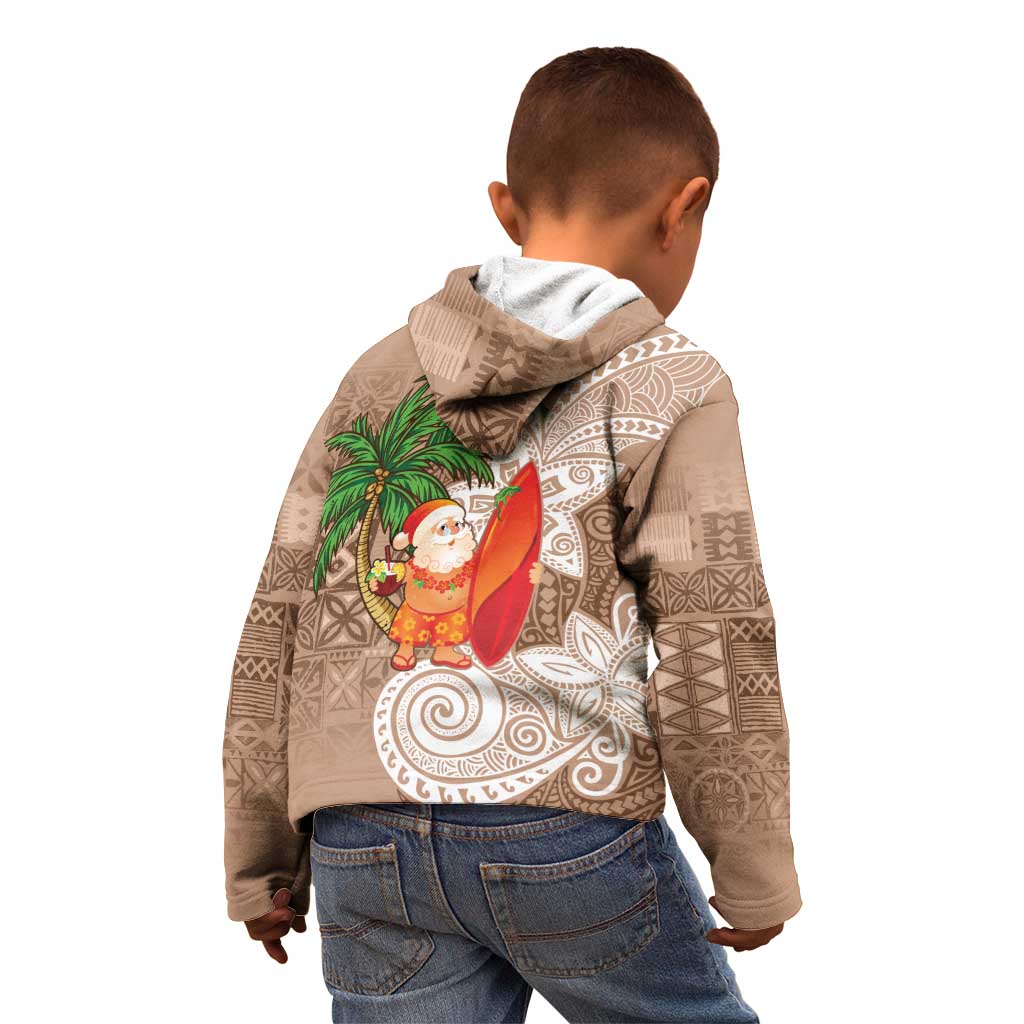 Polynesian Kid Hoodie Tropical Santa - Plumeria Beige Vintage LT7 - Polynesian Pride