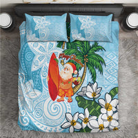 Polynesian Bedding Set Tropical Santa - Plumeria Turquoise Vintage LT7 Turquoise - Polynesian Pride