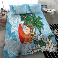 Polynesian Bedding Set Tropical Santa - Plumeria Turquoise Vintage LT7 - Polynesian Pride