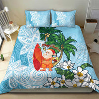 Polynesian Bedding Set Tropical Santa - Plumeria Turquoise Vintage LT7 - Polynesian Pride