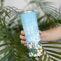 Polynesian Skinny Tumbler Tropical Santa - Plumeria Turquoise Vintage LT7 - Polynesian Pride