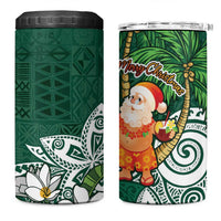 Polynesian 4 in 1 Can Cooler Tumbler Tropical Santa - Plumeria Green Vintage LT7 One Size: 16 oz Green - Polynesian Pride