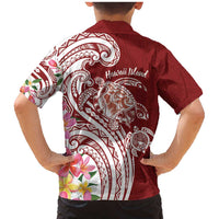 Aloha Hawaii Island Personalized Family Matching Mermaid Dress and Hawaiian Shirt Crimson Dreamy Turtle LT7 - Polynesian Pride