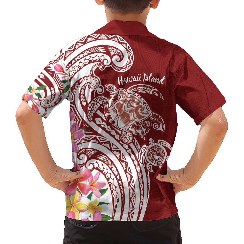 Aloha Hawaii Island Personalized Family Matching Off Shoulder Maxi Dress and Hawaiian Shirt Crimson Dreamy Turtle LT7 - Polynesian Pride