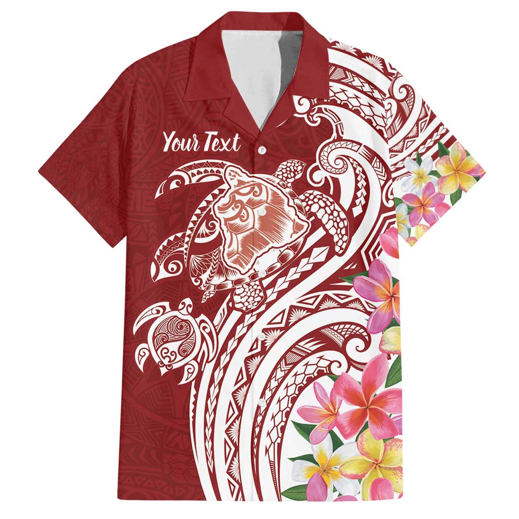 Aloha Hawaii Island Personalized Family Matching Off Shoulder Short Dress and Hawaiian Shirt Crimson Dreamy Turtle LT7 Dad's Shirt - Short Sleeve Red - Polynesian Pride
