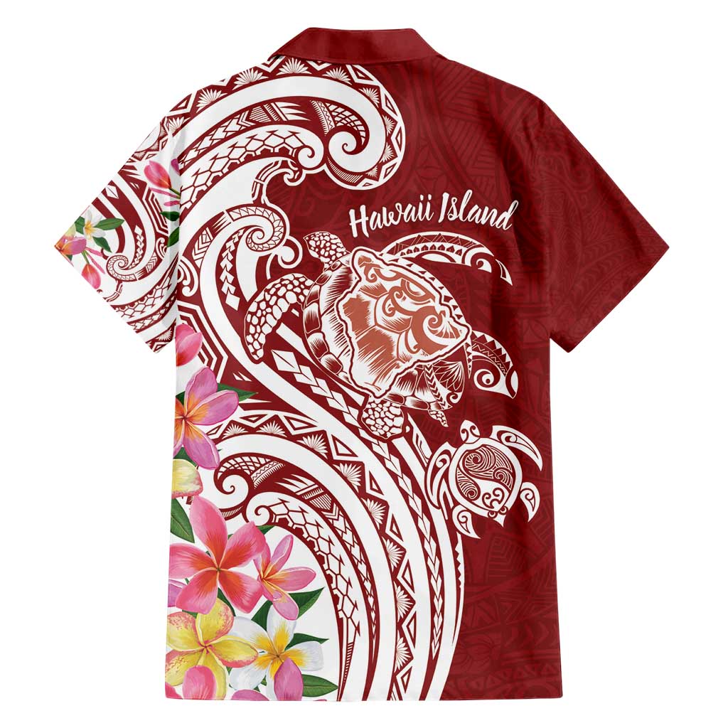 Aloha Hawaii Island Personalized Family Matching Short Sleeve Bodycon Dress and Hawaiian Shirt Crimson Dreamy Turtle LT7 - Polynesian Pride