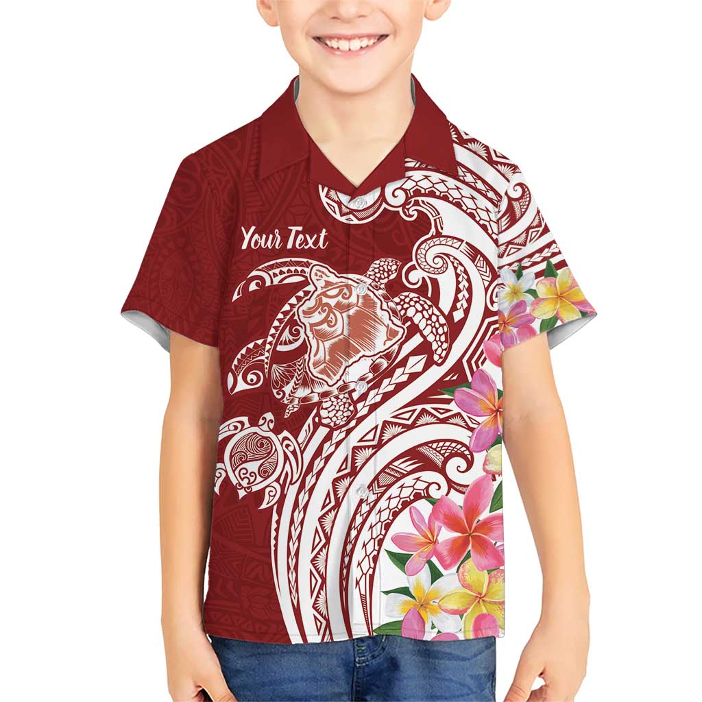 Aloha Hawaii Island Personalized Kid Hawaiian Shirt Crimson Dreamy Turtle