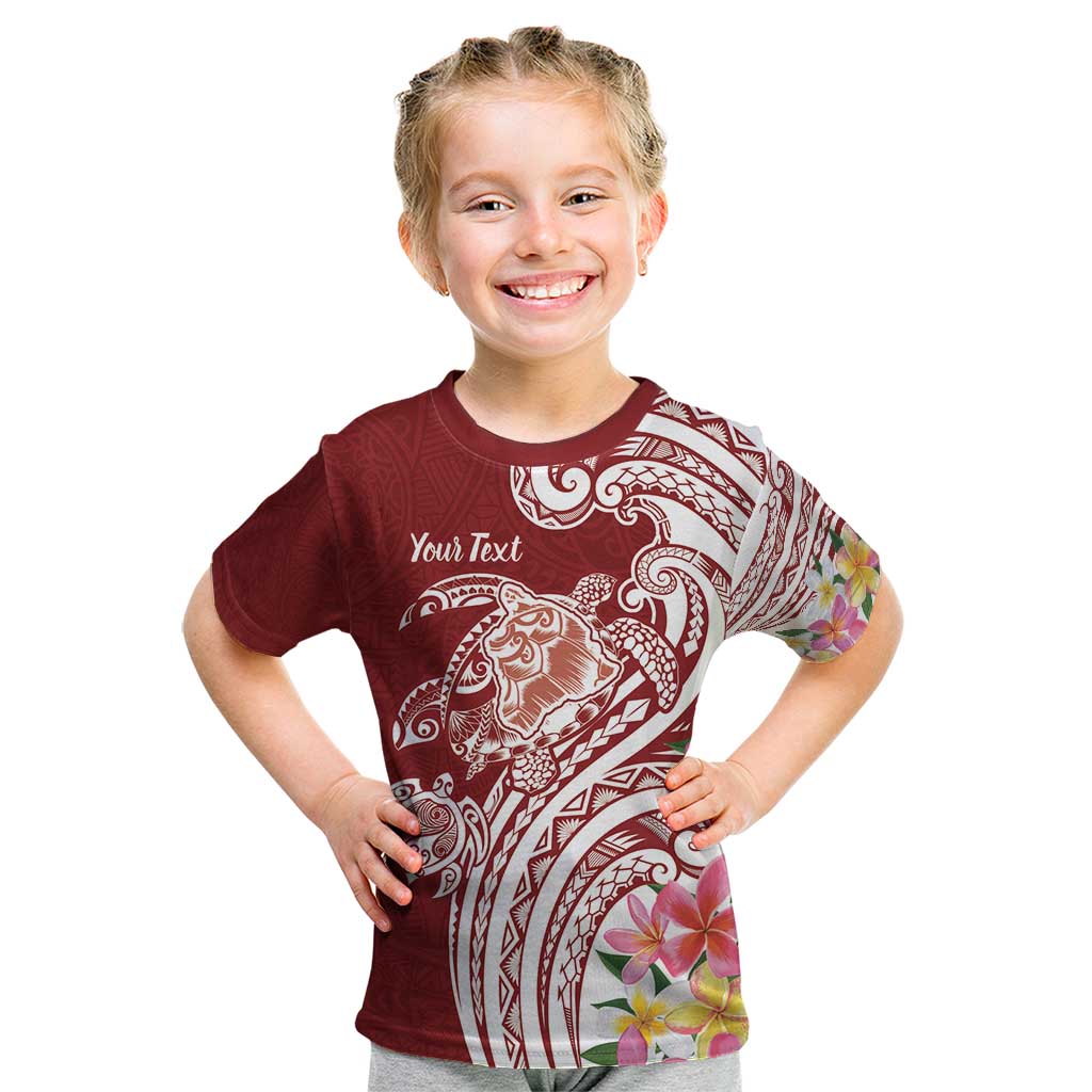 Aloha Hawaii Island Personalized Kid T Shirt Crimson Dreamy Turtle LT7 Red - Polynesian Pride