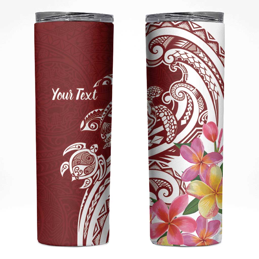 Aloha Hawaii Island Personalized Skinny Tumbler Crimson Dreamy Turtle