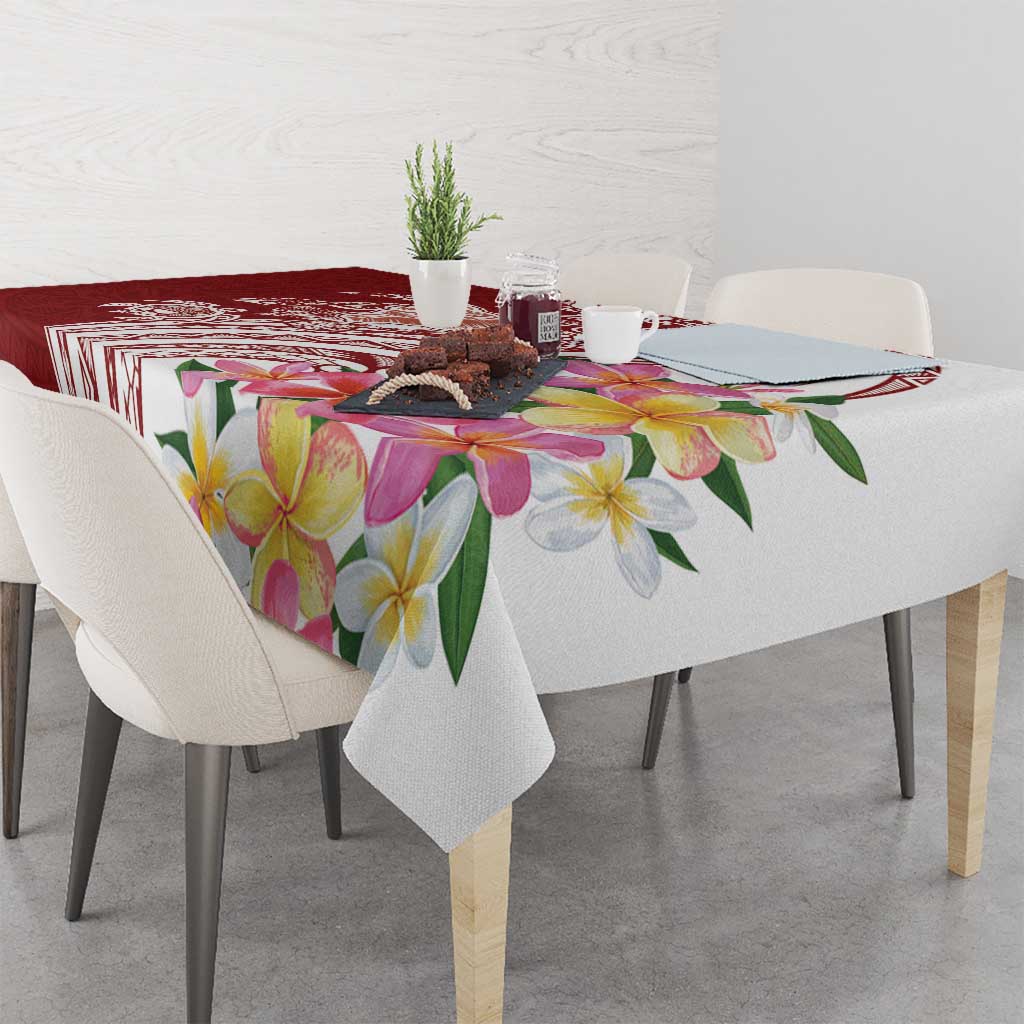 Aloha Hawaii Island Personalized Tablecloth Crimson Dreamy Turtle