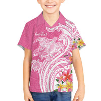 Aloha Maui Island Personalized Family Matching Off Shoulder Maxi Dress and Hawaiian Shirt Rose Dreamy Turtle LT7 Son's Shirt Rose Pink - Polynesian Pride
