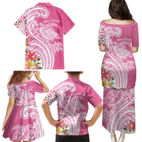 Aloha Maui Island Personalized Family Matching Puletasi and Hawaiian Shirt Rose Dreamy Turtle LT7 - Polynesian Pride