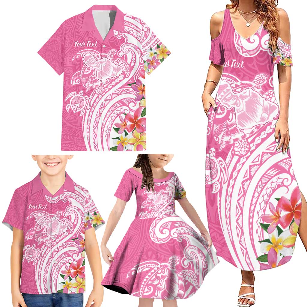 Aloha Maui Island Personalized Family Matching Summer Maxi Dress and Hawaiian Shirt Rose Dreamy Turtle LT7 - Polynesian Pride