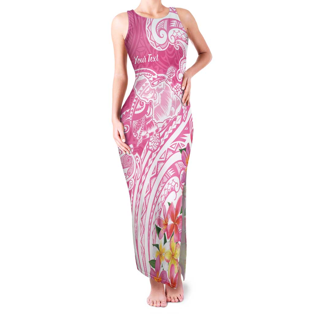 Aloha Maui Island Personalized Family Matching Tank Maxi Dress and Hawaiian Shirt Rose Dreamy Turtle LT7 Mom's Dress Rose Pink - Polynesian Pride