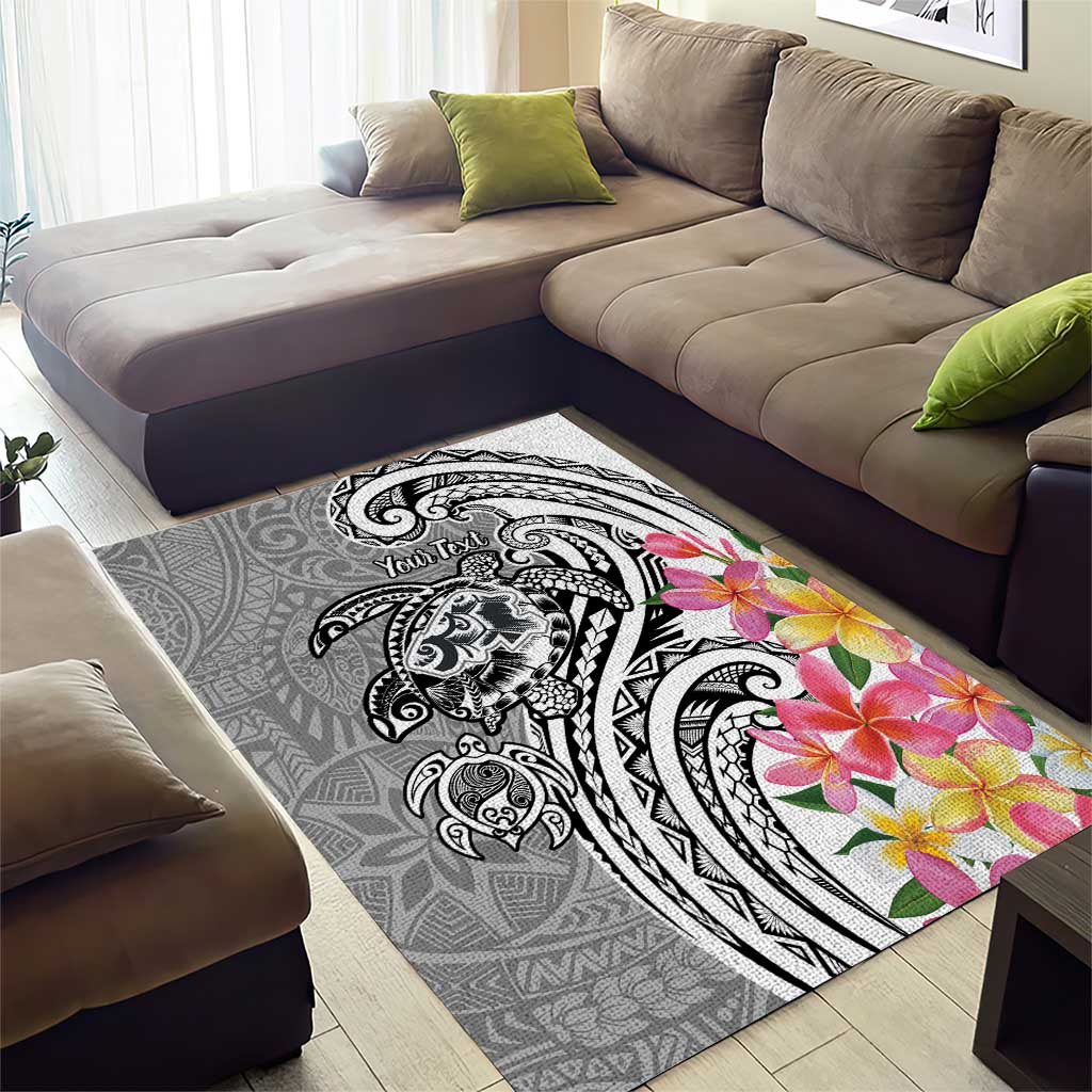 Aloha Kahoolawe Island Personalized Area Rug Ashen Dreamy Turtle