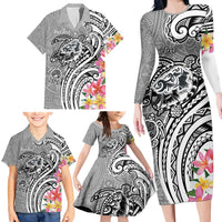 Aloha Kahoolawe Island Personalized Family Matching Long Sleeve Bodycon Dress and Hawaiian Shirt Ashen Dreamy Turtle LT7 - Polynesian Pride