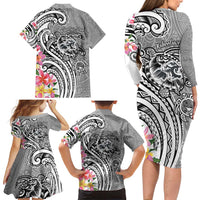 Aloha Kahoolawe Island Personalized Family Matching Long Sleeve Bodycon Dress and Hawaiian Shirt Ashen Dreamy Turtle LT7 - Polynesian Pride