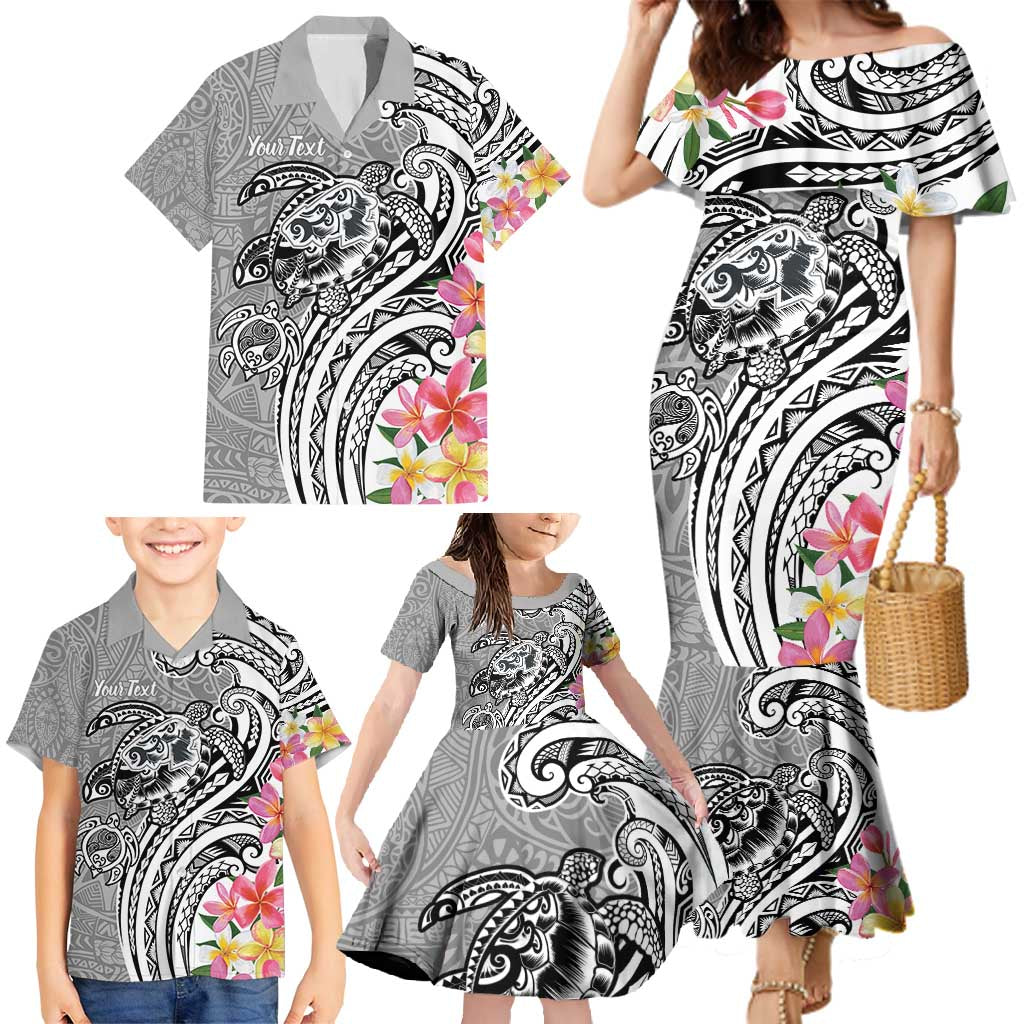 Aloha Kahoolawe Island Personalized Family Matching Mermaid Dress and Hawaiian Shirt Ashen Dreamy Turtle LT7 - Polynesian Pride