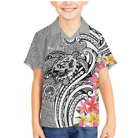 Aloha Kahoolawe Island Personalized Family Matching Mermaid Dress and Hawaiian Shirt Ashen Dreamy Turtle LT7 Son's Shirt Grey - Polynesian Pride
