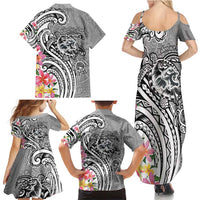 Aloha Kahoolawe Island Personalized Family Matching Summer Maxi Dress and Hawaiian Shirt Ashen Dreamy Turtle LT7 - Polynesian Pride