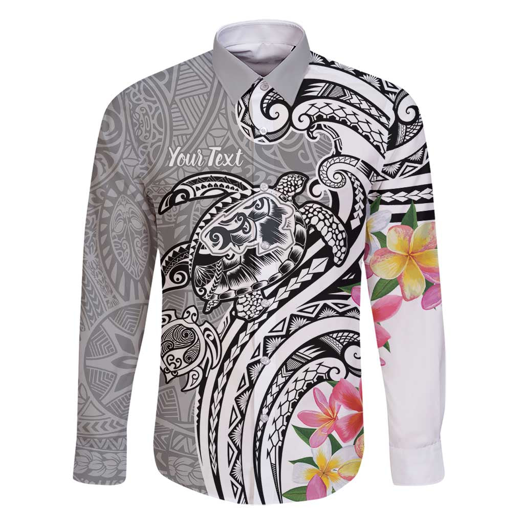 Aloha Kahoolawe Island Personalized Family Matching Summer Maxi Dress and Hawaiian Shirt Ashen Dreamy Turtle LT7 Dad's Shirt - Long Sleeve Grey - Polynesian Pride