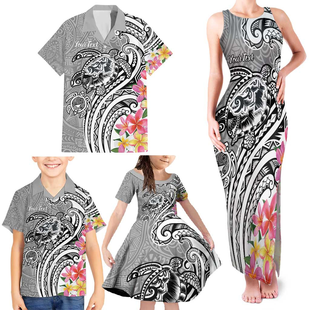 Aloha Kahoolawe Island Personalized Family Matching Tank Maxi Dress and Hawaiian Shirt Ashen Dreamy Turtle LT7 - Polynesian Pride