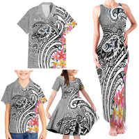Aloha Kahoolawe Island Personalized Family Matching Tank Maxi Dress and Hawaiian Shirt Ashen Dreamy Turtle LT7 - Polynesian Pride