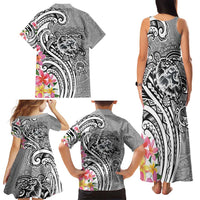 Aloha Kahoolawe Island Personalized Family Matching Tank Maxi Dress and Hawaiian Shirt Ashen Dreamy Turtle LT7 - Polynesian Pride