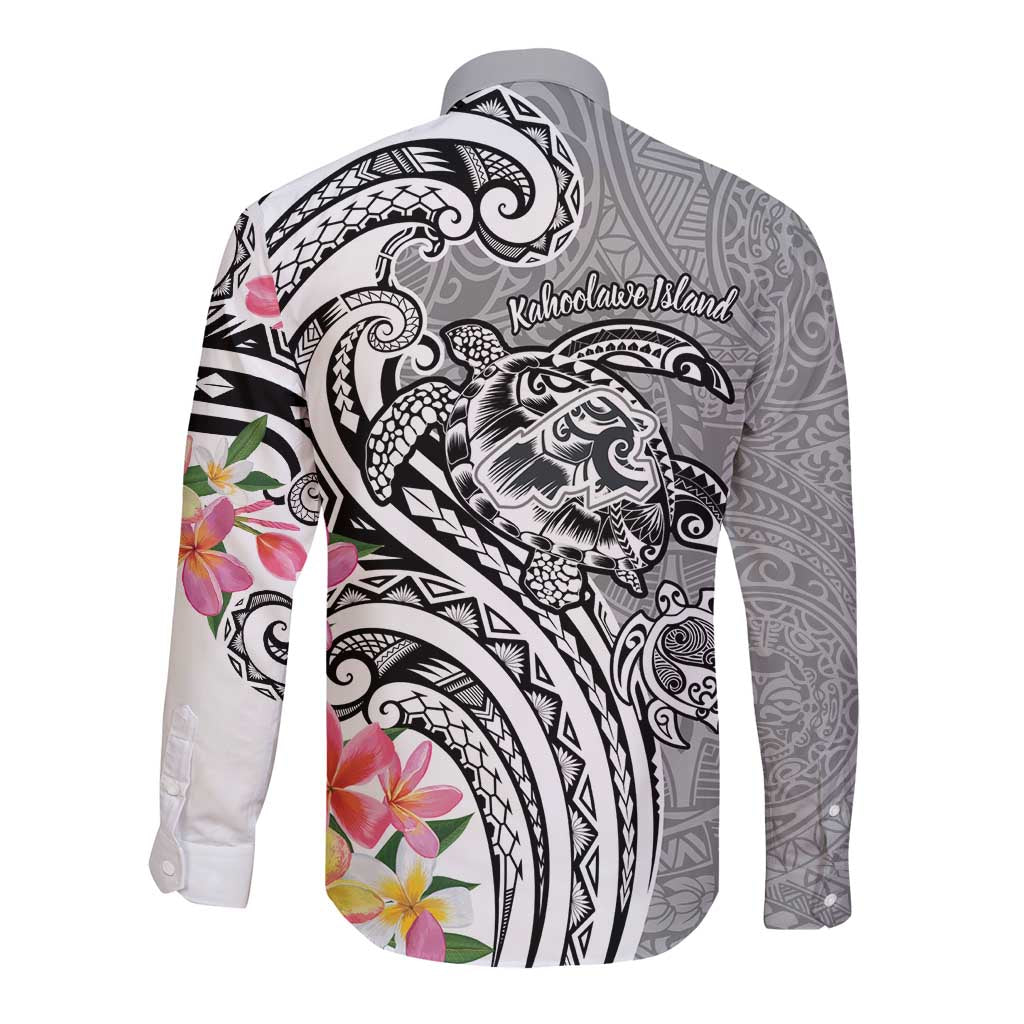 Aloha Kahoolawe Island Personalized Long Sleeve Button Shirt Ashen Dreamy Turtle