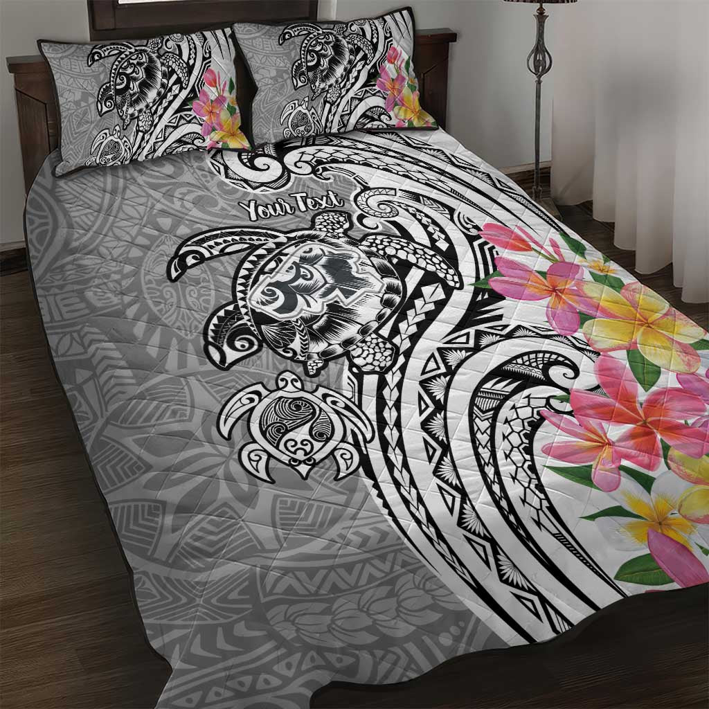 Aloha Kahoolawe Island Personalized Quilt Bed Set Ashen Dreamy Turtle LT7 Grey - Polynesian Pride