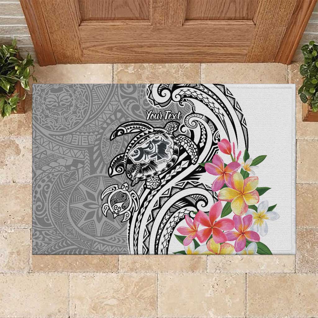 Aloha Kahoolawe Island Personalized Rubber Doormat Ashen Dreamy Turtle LT7 Grey - Polynesian Pride