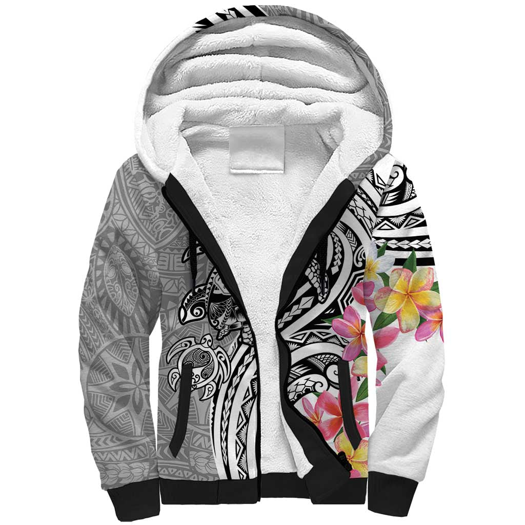 Aloha Kahoolawe Island Personalized Sherpa Hoodie Ashen Dreamy Turtle LT7 Unisex Grey - Polynesian Pride