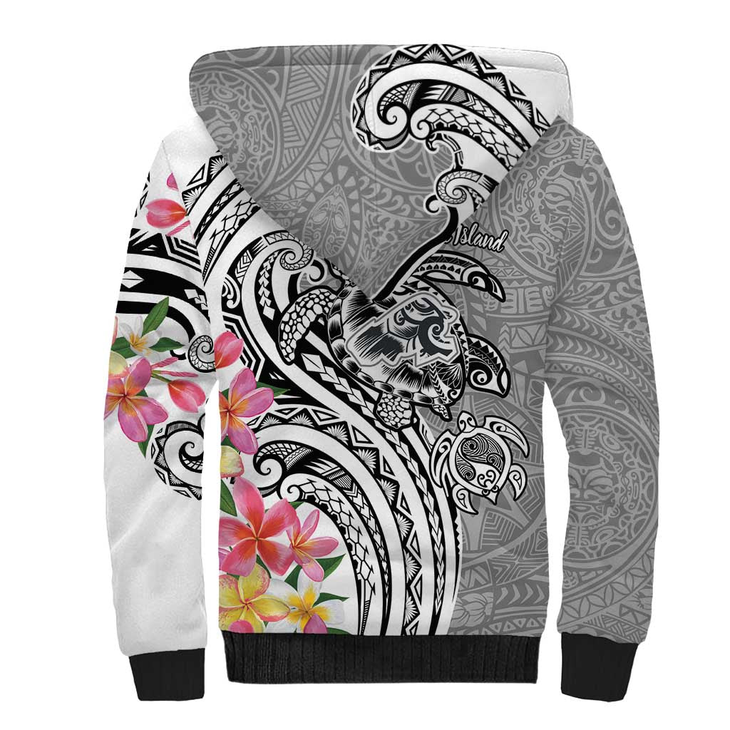 Aloha Kahoolawe Island Personalized Sherpa Hoodie Ashen Dreamy Turtle LT7 - Polynesian Pride