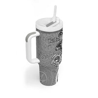 Aloha Kahoolawe Island Personalized Tumbler With Handle Ashen Dreamy Turtle