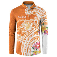 Aloha Lanai Island Personalized Button Sweatshirt Orange Dreamy Turtle